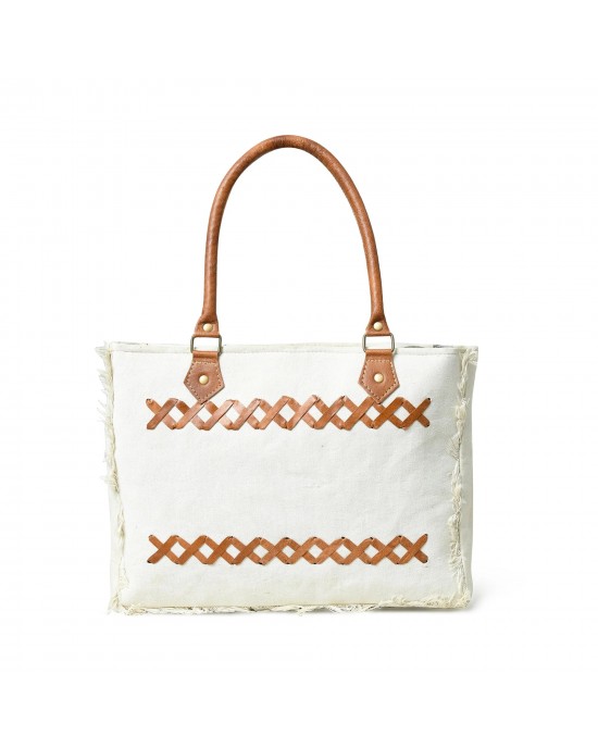 Urban Zigzag Canvas Shopper's Work Tote