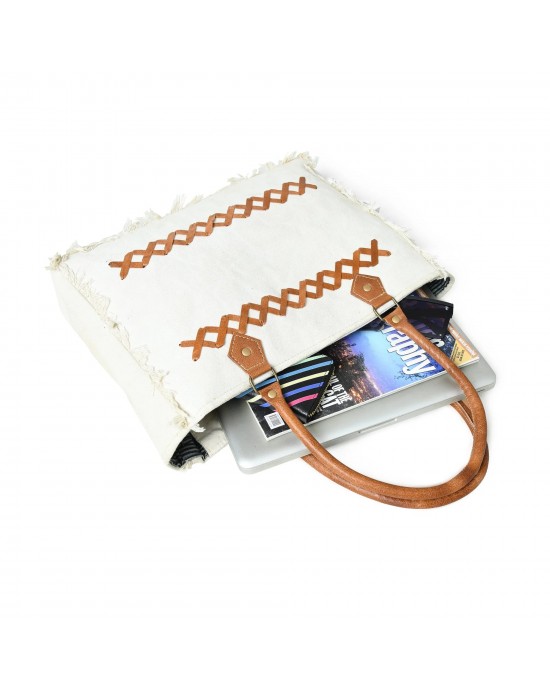 Urban Zigzag Canvas Shopper's Work Tote