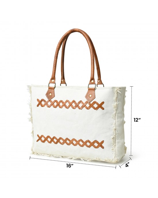 Urban Zigzag Canvas Shopper's Work Tote
