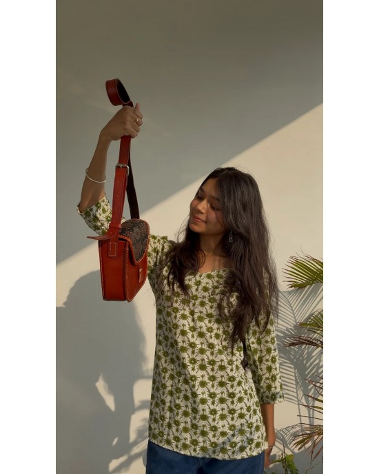 Astounding Ajrakh Ethnic Satchel