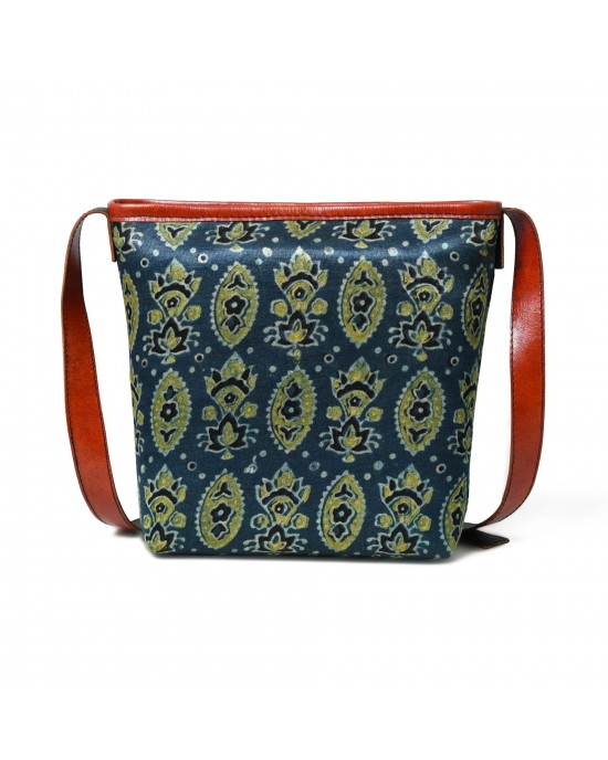 Heritage Ajrakh Leather Tote Bag
