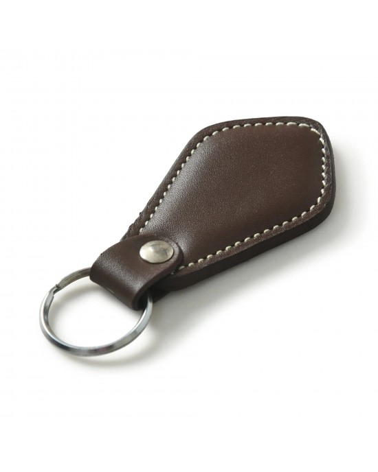 Genuine Leather Geometric Keychain