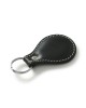 Black Oval Leather Keyring