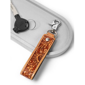 Designer Loop Leather Keychain