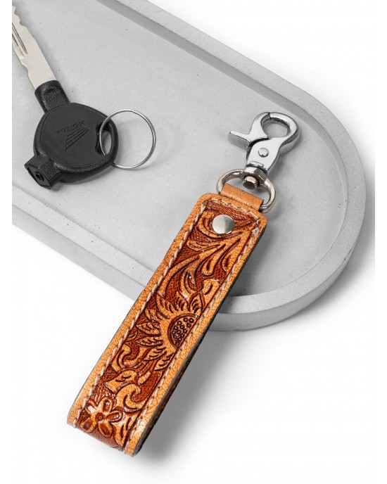 Designer Loop Leather Keychain