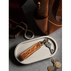 Designer Loop Leather Keychain