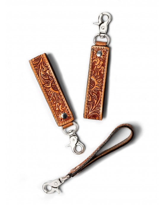 Designer Loop Leather Keychain