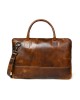 Modernist Leather Laptop Bag- Brown
