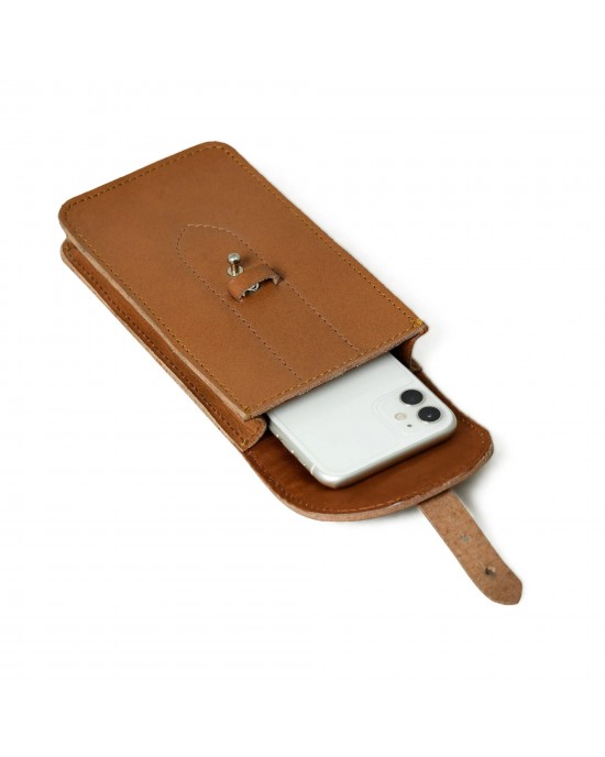 Cocoa Brown Mobile Case With Strap