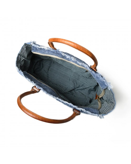 Denim Boho Chic Canvas Shoulder Bag