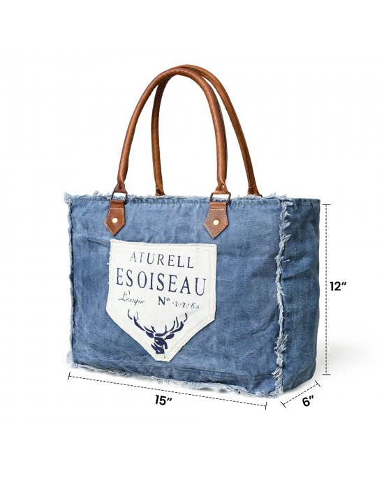 Denim Boho Chic Canvas Shoulder Bag