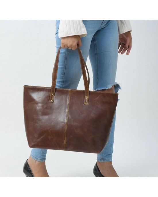 The Kim Tote Bag - Dark Brown