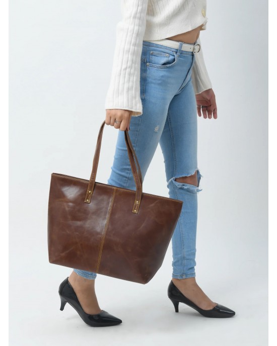 The Kim Tote Bag - Dark Brown