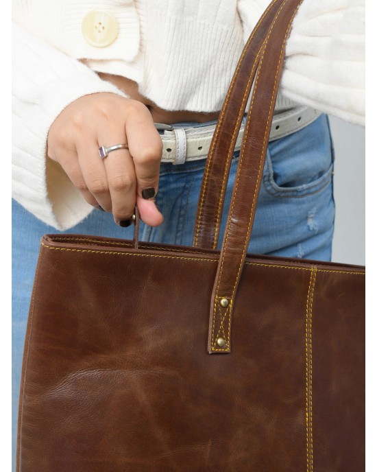 The Kim Tote Bag - Dark Brown