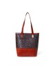 Neela Ajrakh Leather Tote Bag