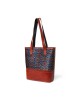 Neela Ajrakh Leather Tote Bag