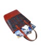 Neela Ajrakh Leather Tote Bag