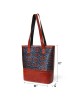 Neela Ajrakh Leather Tote Bag