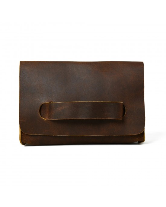 Chic Cocoa Leather Women's Clutch