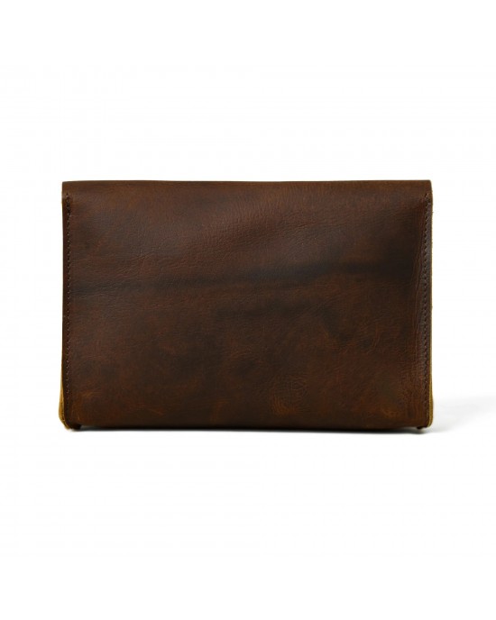 Chic Cocoa Leather Women's Clutch