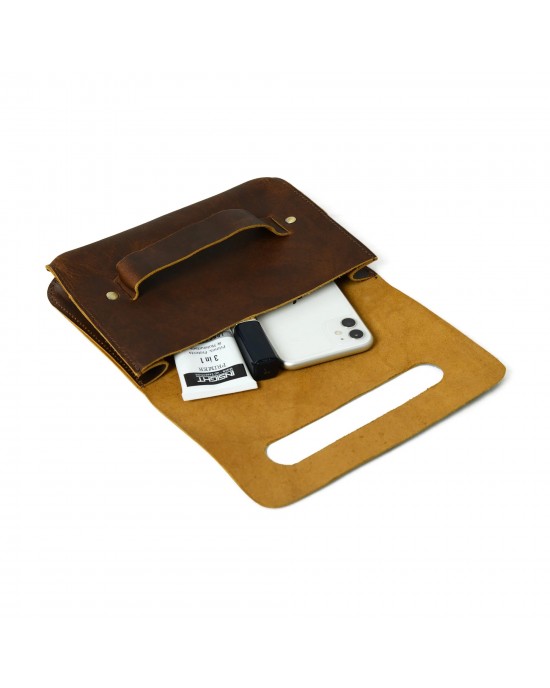 Chic Cocoa Leather Women's Clutch