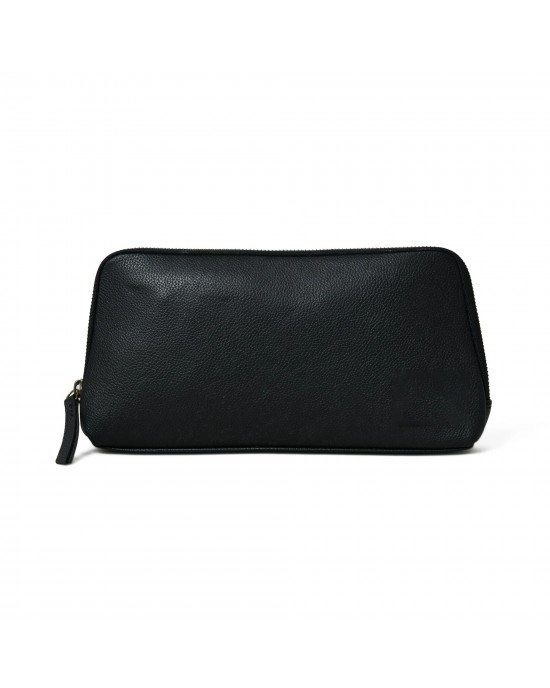 Classic Black Leather Clutch