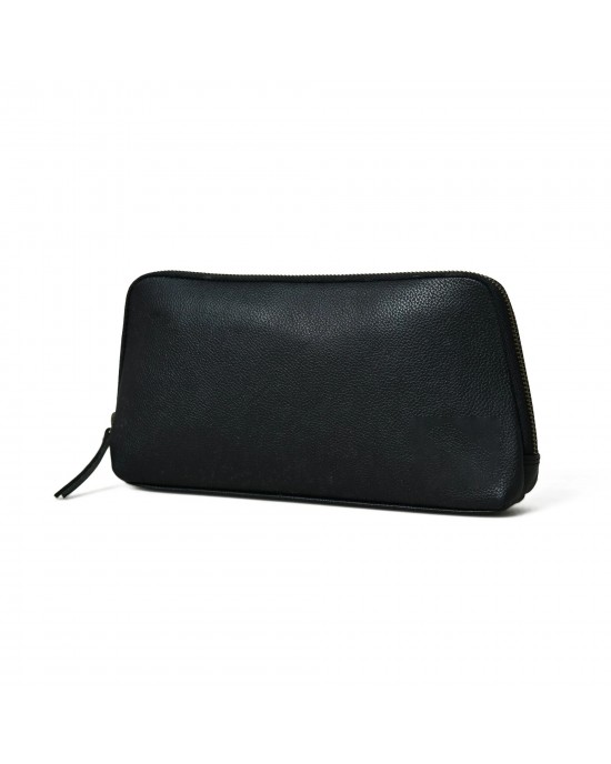 Classic Black Leather Clutch