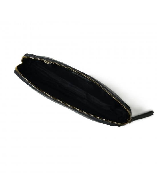 Classic Black Leather Clutch