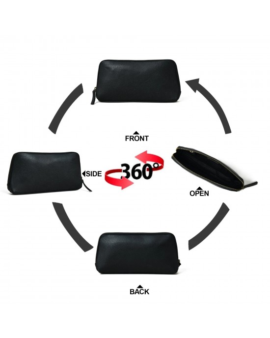 Classic Black Leather Clutch