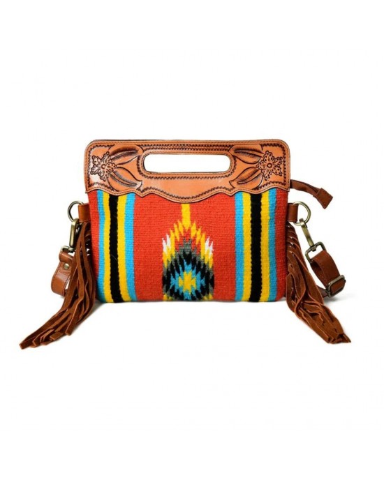 Western Leather Clutch Tooling Purse