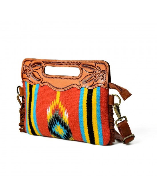 Western Leather Clutch Tooling Purse