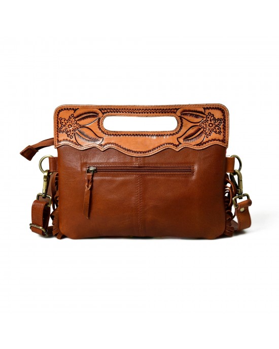 Western Leather Clutch Tooling Purse