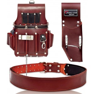 Leather Tool Pouch for Construction,Heavy Duty Hammer Holder