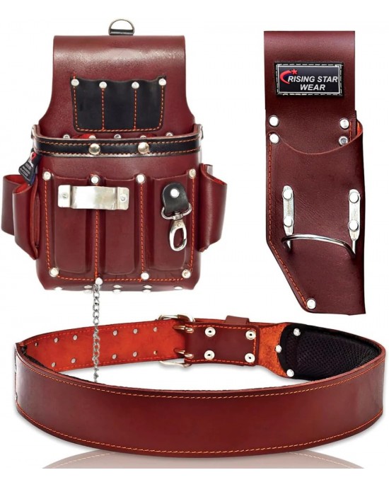 Leather Tool Pouch for Construction,Heavy Duty Hammer Holder