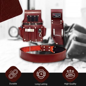 Leather Tool Pouch for Construction,Heavy Duty Hammer Holder