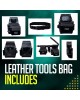 Rising Star 18-Pocket Heavy Duty Leather Tool Belt – Oil-Tanned Utility Tool Pouch with Hammer Holder, Adjustable Waist Tool Bag for Carpenters, Electricians, Construction Workers