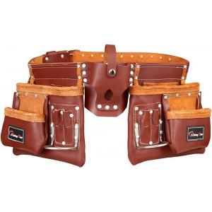 Rising Star Pro-230 100% Genuine Leather Tool Belt Pouch| Heavy Duty Belt For Carpenter,handy Man & Women, Electrician,plumbers, Construction Workers,gardner, Landscaper,maintenance Workers.