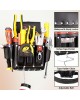 Rising Star 100% Black Electrician Leather Tool Pouch With Adjustable Belt, Tool Holder For Nails, Hammer,wrench,pliers,tape Measure,ideal Tool Pouch For Craftsmen, Carpenters,farmers (11 Pockets)