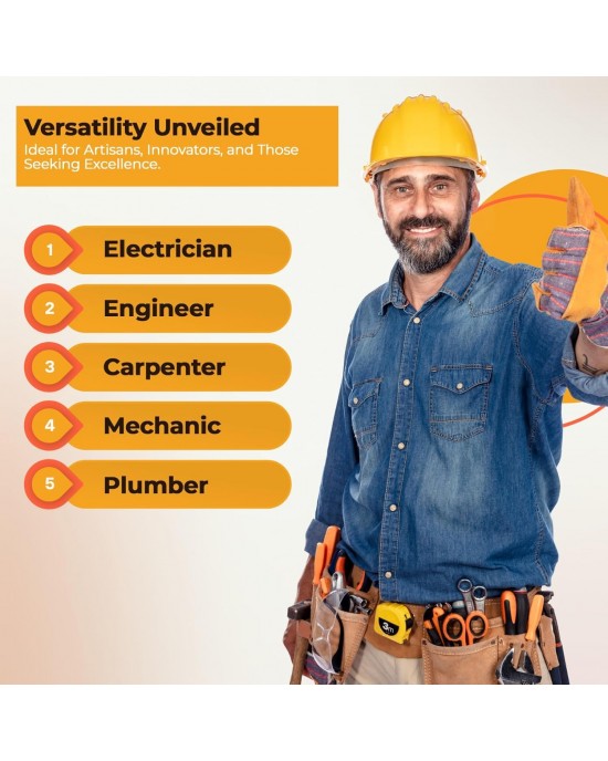 Rising Star 100% Black Electrician Leather Tool Pouch With Adjustable Belt, Tool Holder For Nails, Hammer,wrench,pliers,tape Measure,ideal Tool Pouch For Craftsmen, Carpenters,farmers (11 Pockets)