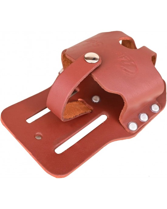 Rising Star 100% Multi-Purpose Heavy Duty Extra Large Tape Holder + Full-Grain Leather Tool Pouch - Dark Brown | Perfect for Construction Engineer, Carpenters, Electricians & Ironworker