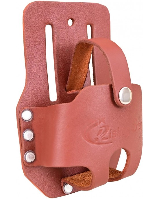 Rising Star 100% Multi-Purpose Heavy Duty Extra Large Tape Holder + Full-Grain Leather Tool Pouch - Dark Brown | Perfect for Construction Engineer, Carpenters, Electricians & Ironworker