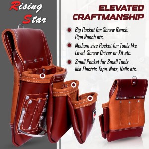 Rising Star Wears18 Pockets Maroon Craftsman’s Companion: Leather Tool Belt/bags/pouches With Back Support Field Worker