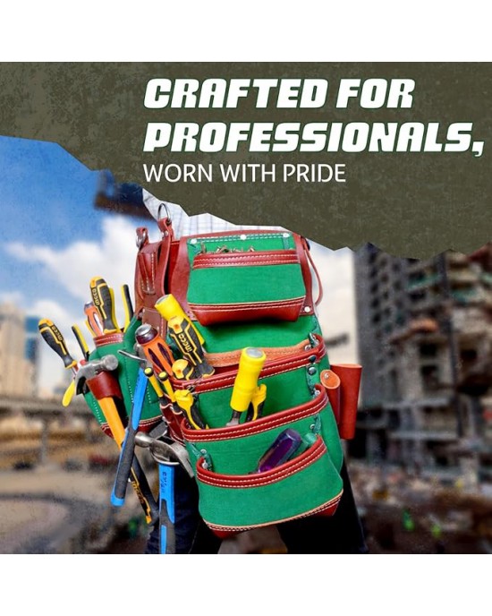 Construction Tool Belt with Framer, Electrician & Carpenter