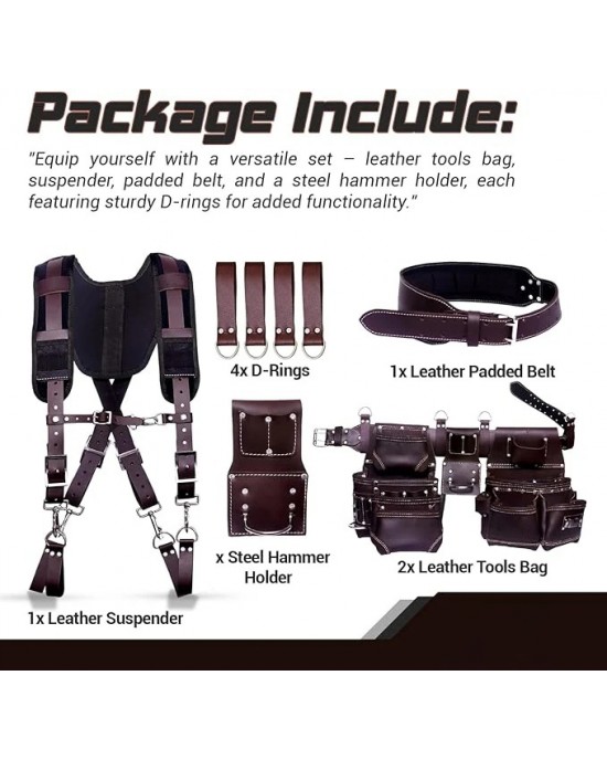 Durable Work Tool Belt for Carpenters & Tradesmen
