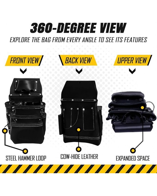 Tool Pouch for Construction,Heavy Duty Hammer Holder