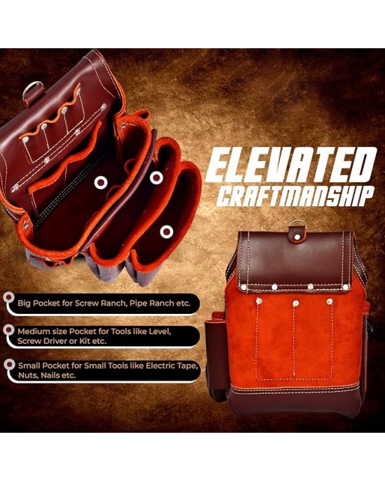 Premium Oil Tanned Leather Tool Belt, Tool Pouch