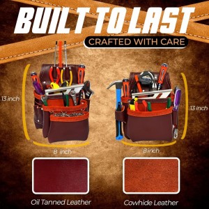 Premium Oil Tanned Leather Tool Belt, Tool Pouch