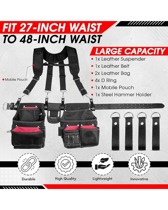 Tool Belt,Tool Pouch Green for men suspenders