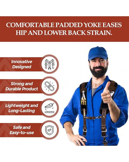 Tool Belts for mens, Tool Belt with Suspenders, Extra Large)