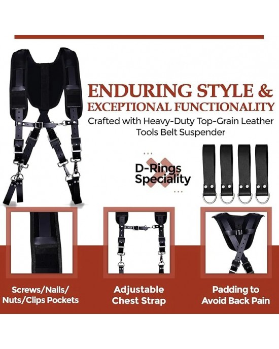 Tool Belts with Suspenders, with for Construction, Framers